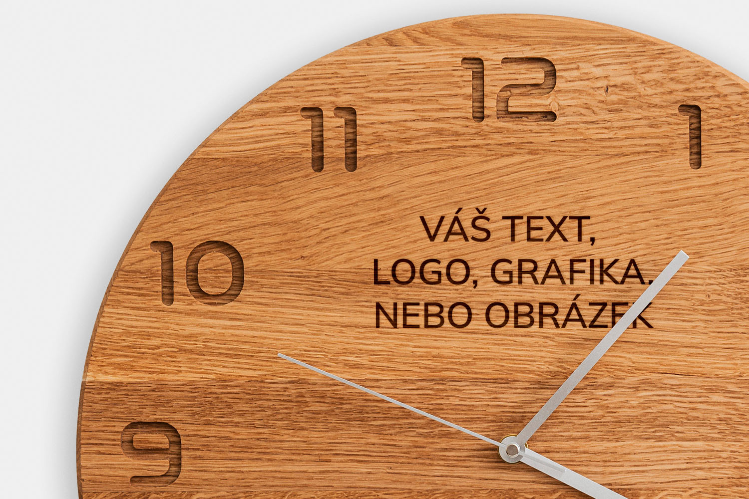 PESKWOOD dubové hodiny_hladké_laserový gravír na přání